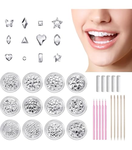 Amazon.com: Luretrap Y2K Trendy 30 Pieces Crystal Tooth Gem Kit